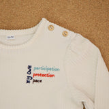 Langarmshirt mit Kinderrechte-Stickerei