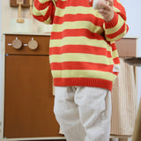 gestreifter Strick-Pullover